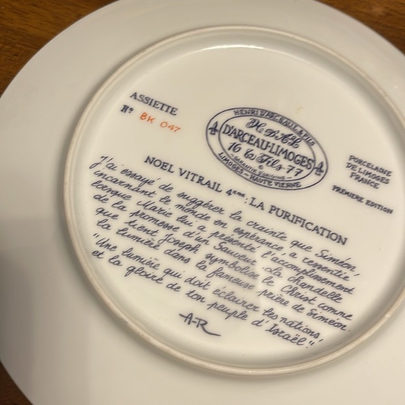 Set of 2 D’Arceau-Limoges NOEL VITRAIL ; La Purification & La Fuite en Egypte. - Picture 4 of 10